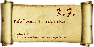 Kövesi Friderika névjegykártya